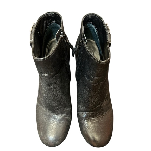 Tory Burch Lowell black leather wedge ankle booties Size 7 - Picture 3 of 9